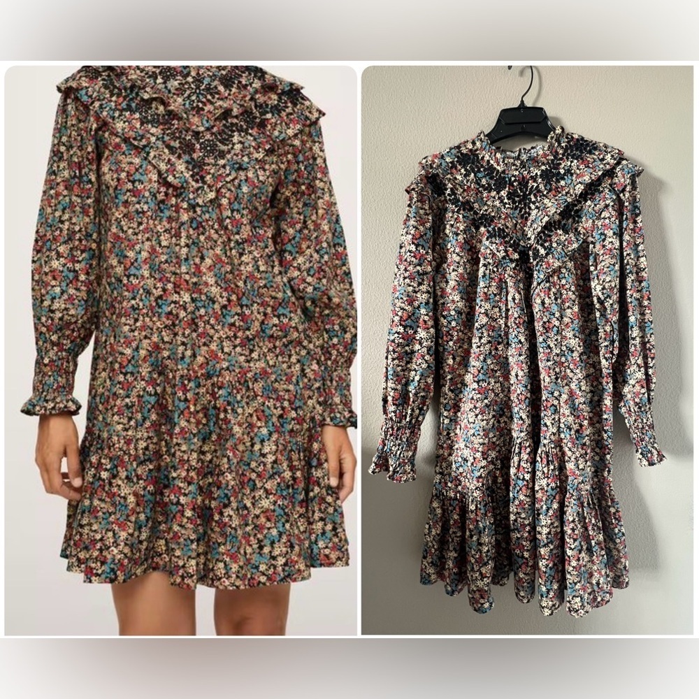 Mango Floral Embroidered Ruffle Dress - Picture 2 of 13